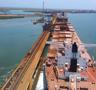 Wharf crane rail at Port Hedland.