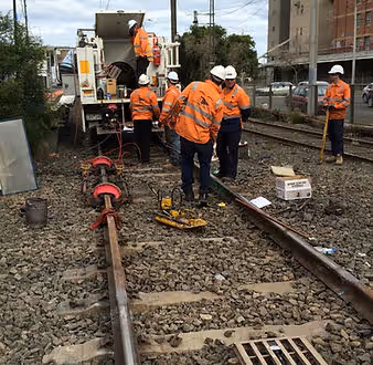 Track on the Regional Rail Link between Footscray and Sunshine.