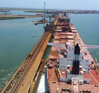 Wharf crane rail at Port Hedland.